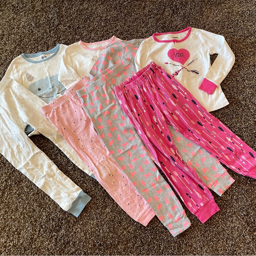 Gymboree Kids Pajama Set - Pink, Gray, and White